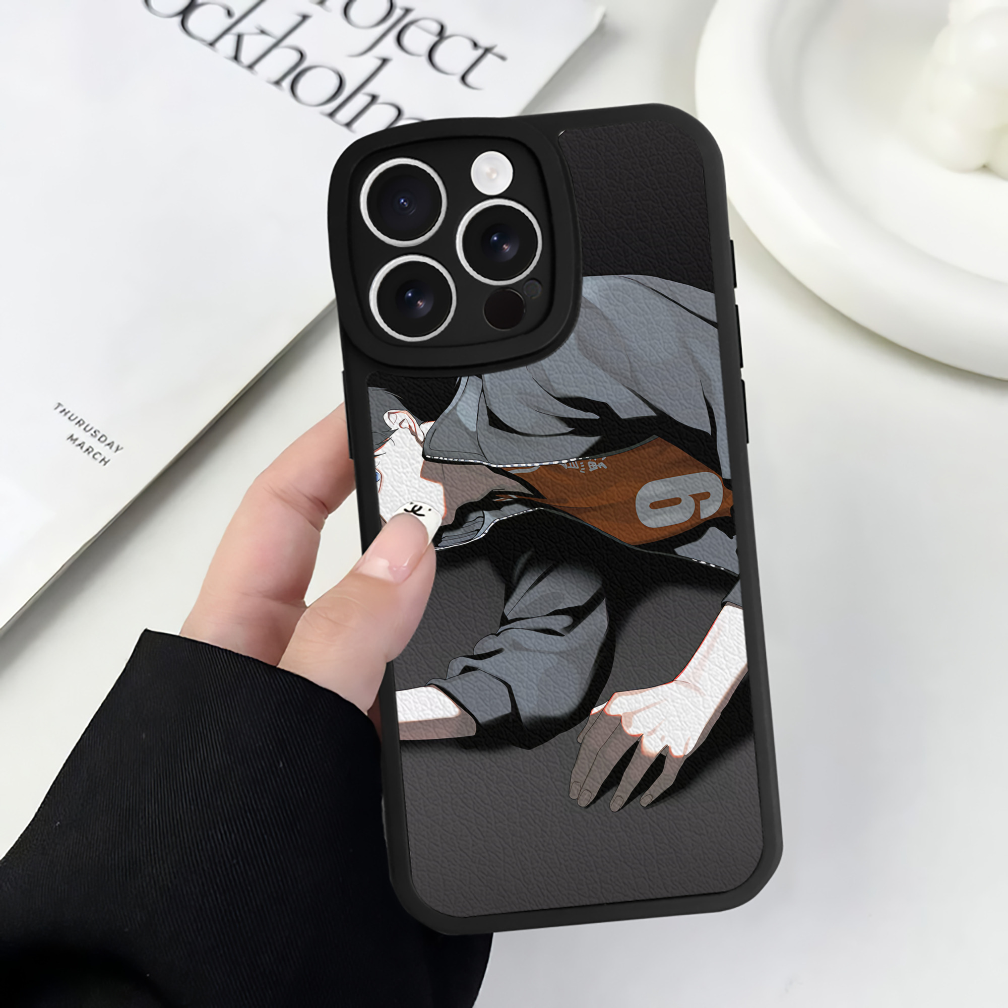 （画像用） ハイキュー!! Haikyu!! 【iPhone 16シリーズ対応】シリコンスマホケース（レザー調） 材質：シリコン